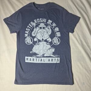 Dragon Ball Z Master Roshi Turtle Martial Arts Graphic T-Shirt S Blue